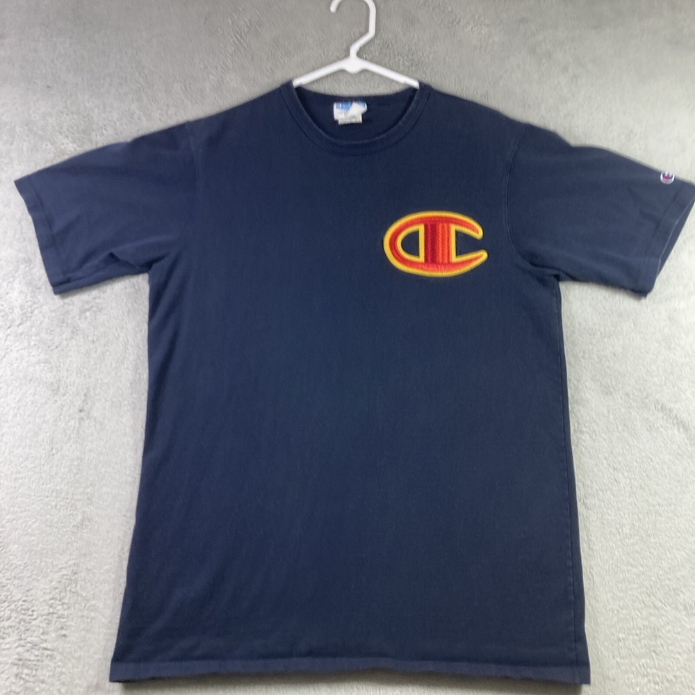 Champion Shirt Adult Large Black Embroidered Logo Sports Casual Outdoors SS Tee